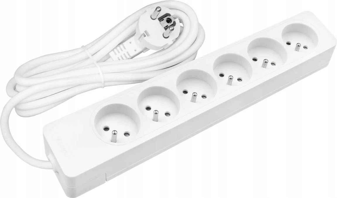 6-way portable extension cable with grounding/contact