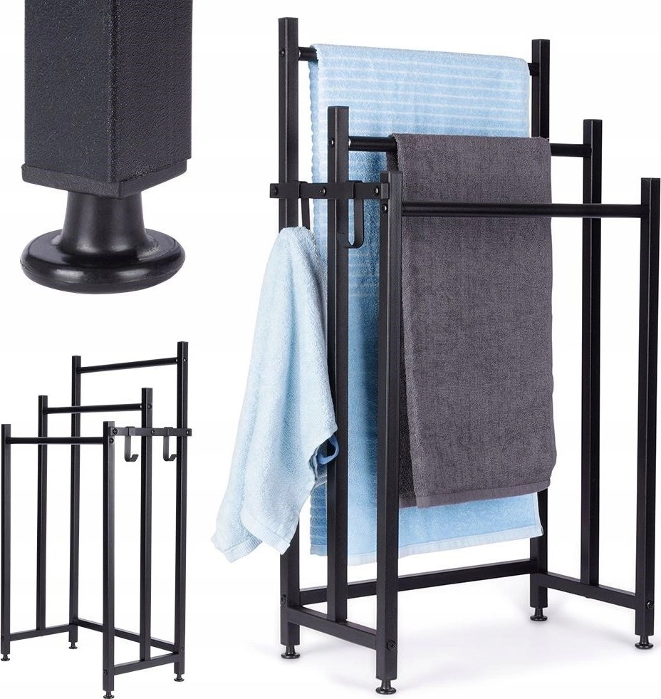 Vilde Black metal towel rack 14105443