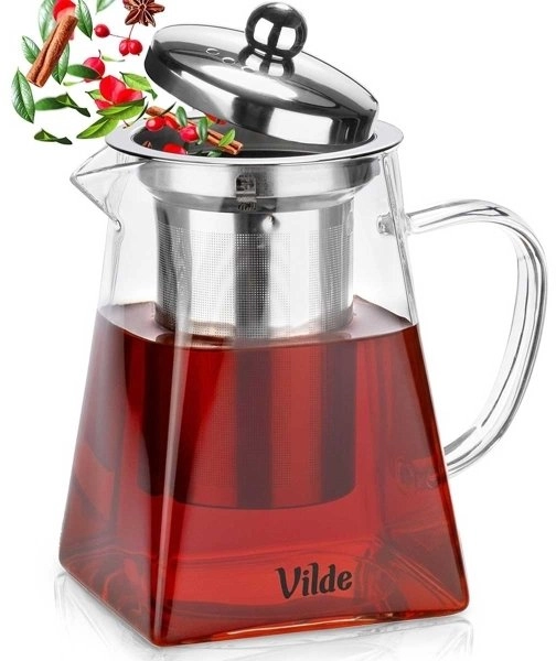 Vilde GLASS JUG 730ml WITH HERBS