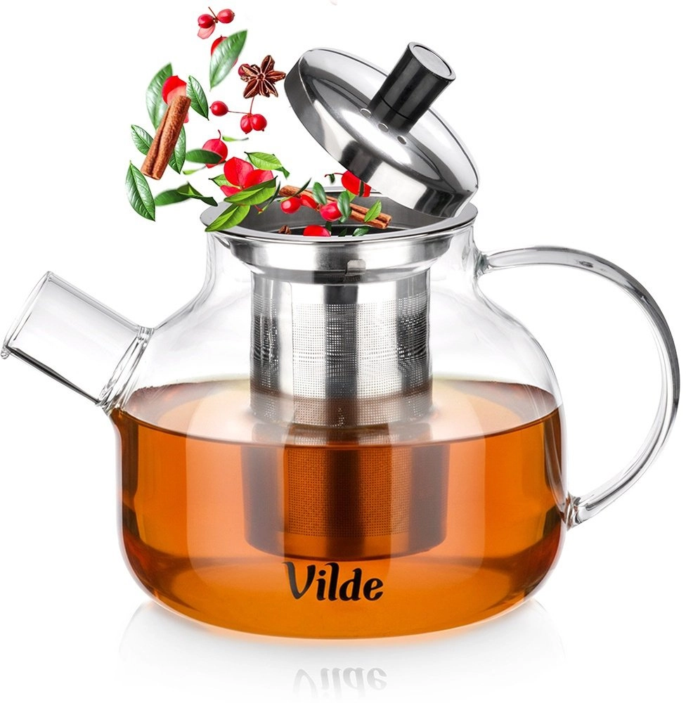 Vilde Heat-resistant glass jug with tea