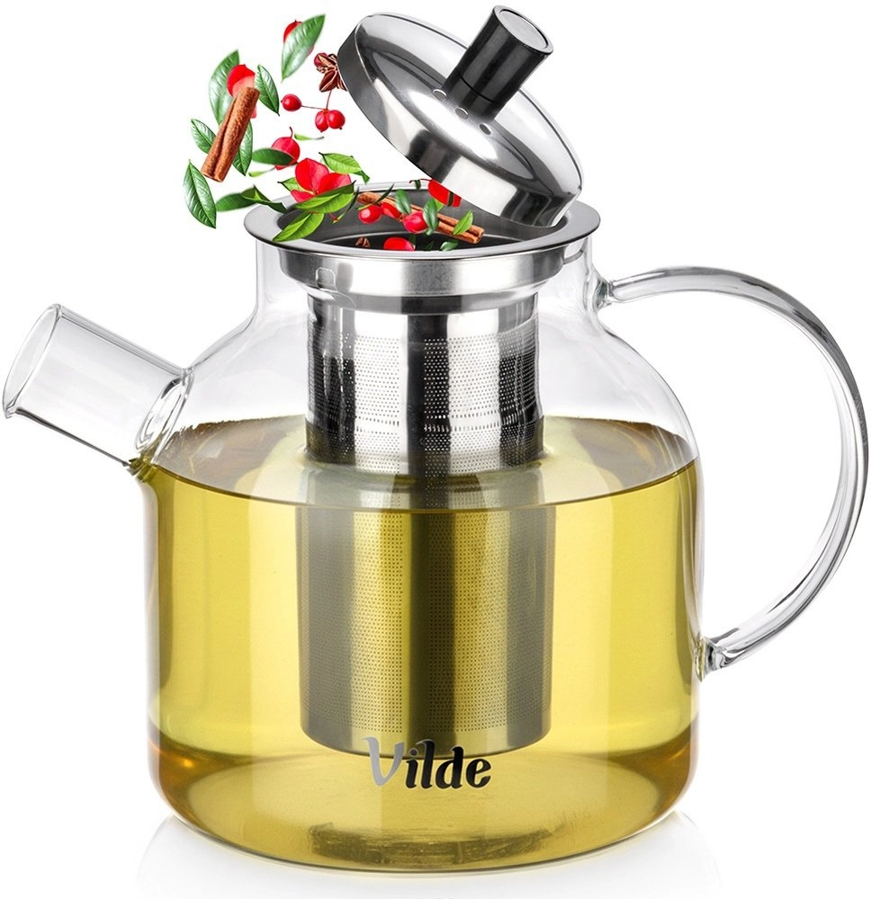 Vilde Heat-resistant glass jug with tea