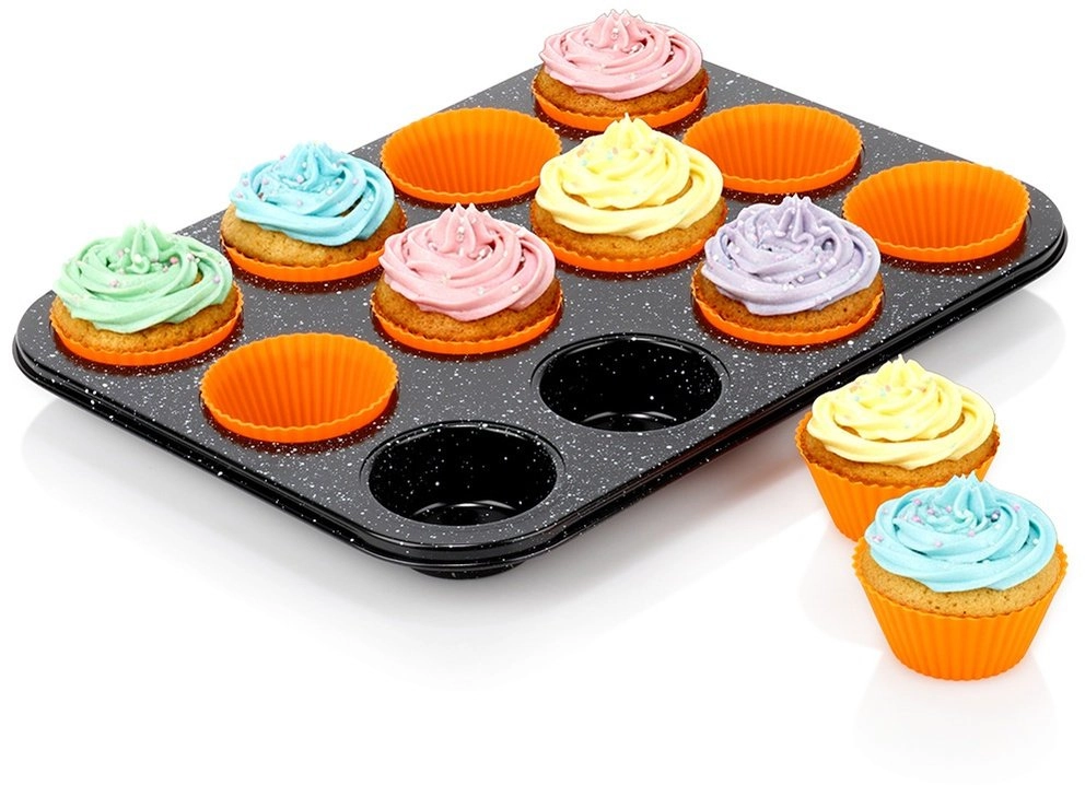 Vilde Granite muffin tin with silicone