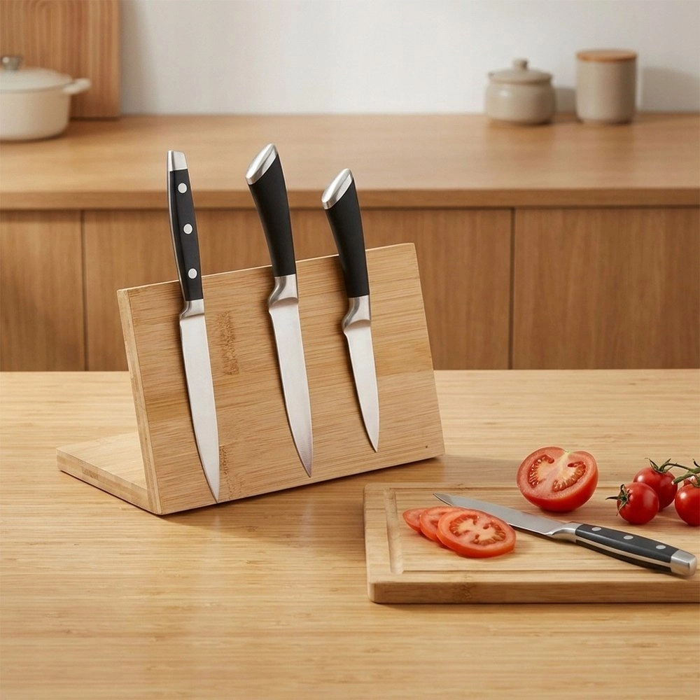 Vilde Magnetic bamboo knife stand 25x14x15