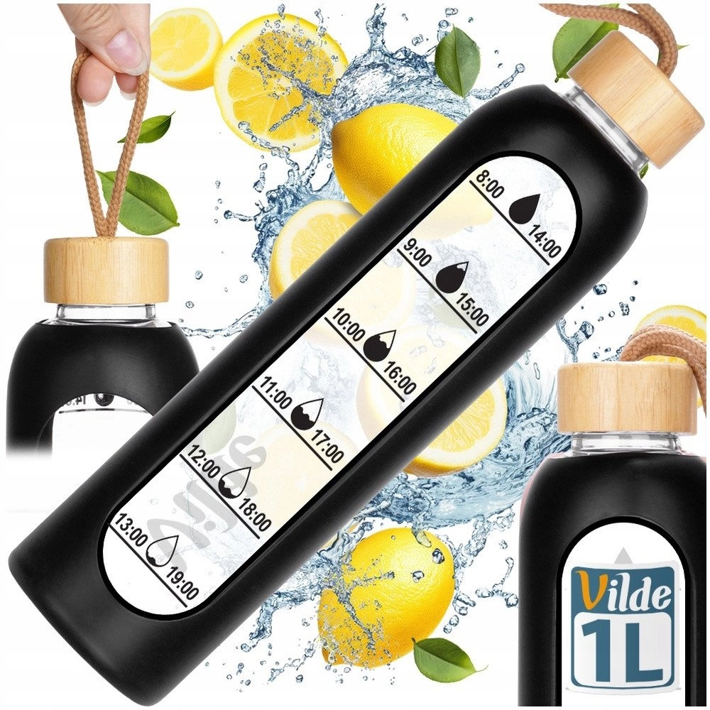 Glass water bottle with silicone cover