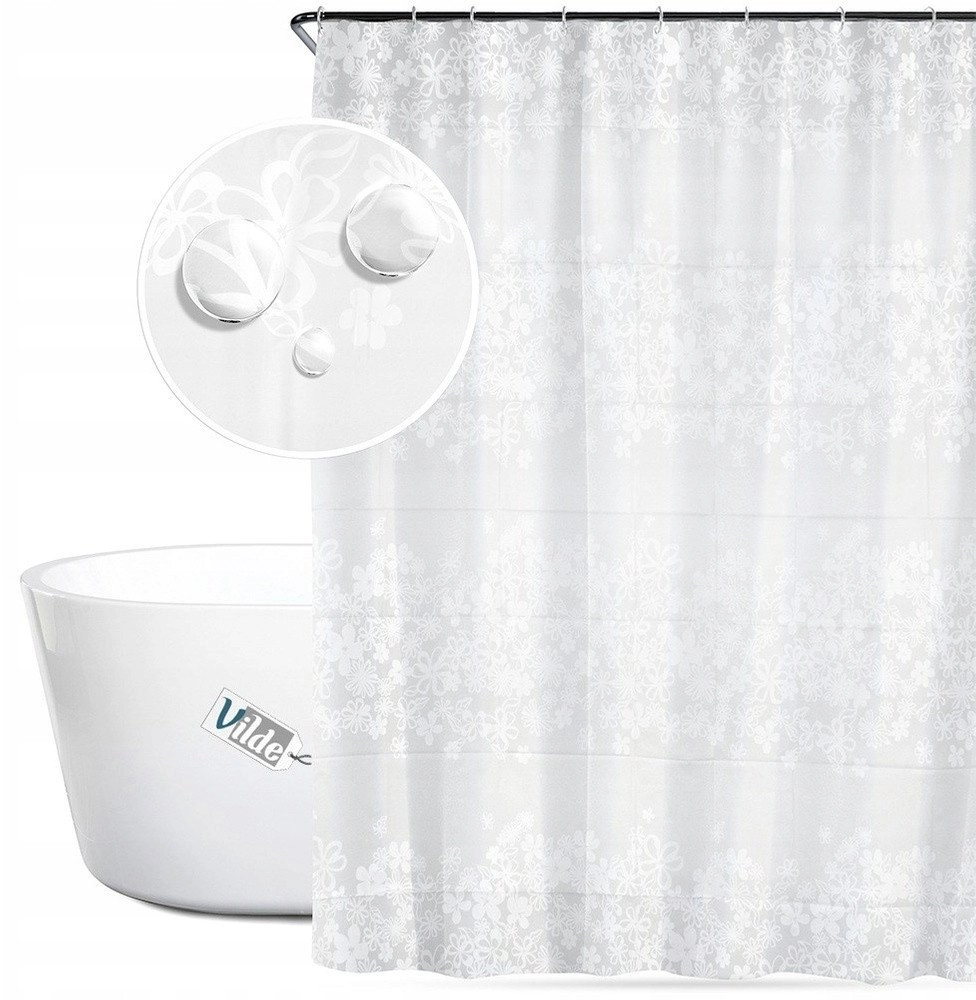 Shower curtain hooks waterproof 180x180 cm