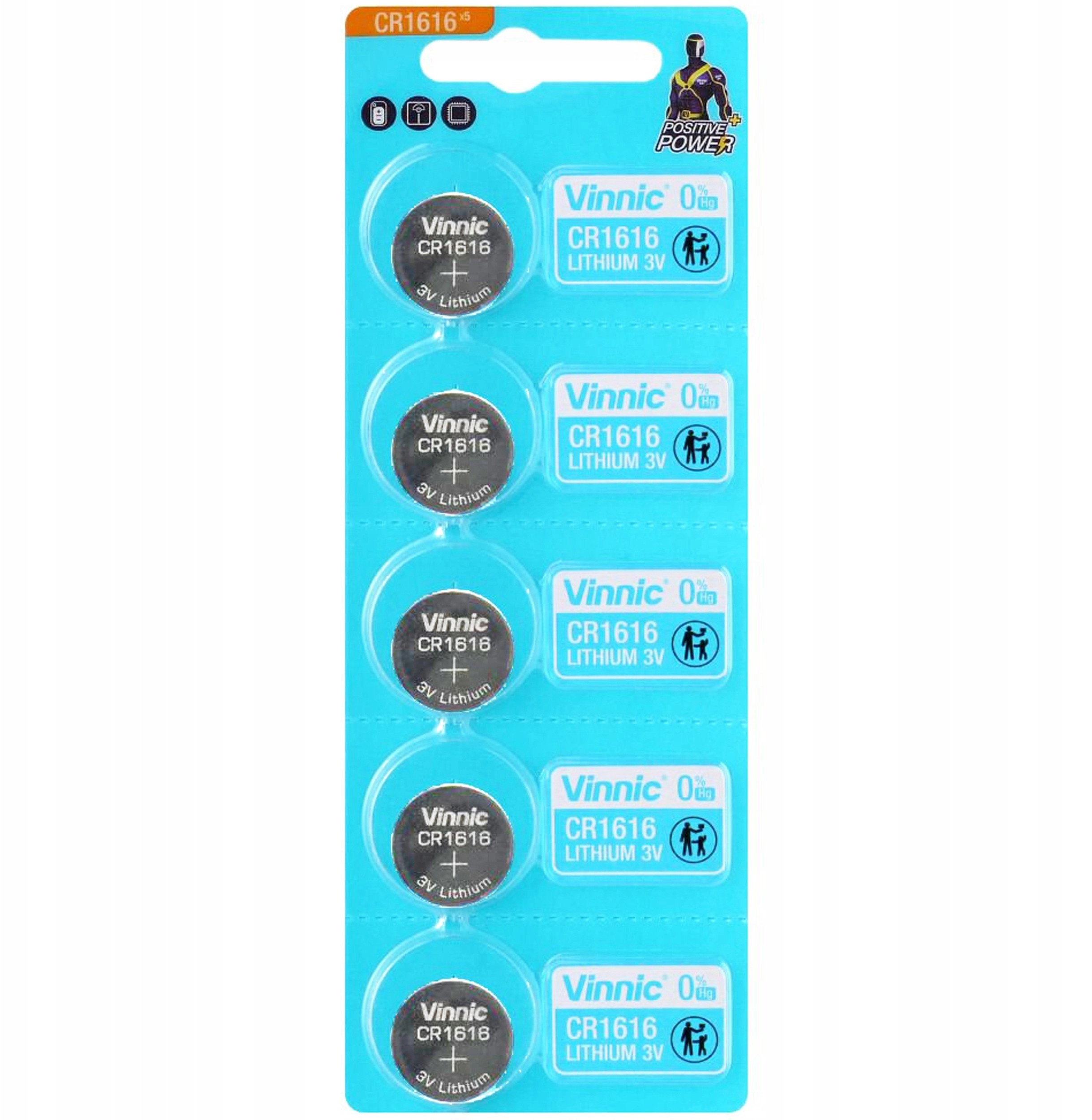 CR1616 Vinnic lithium batteries 5 pcs
