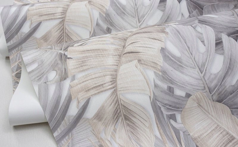 WALLPAPER 525227 GREY LEAVES (12) 525227