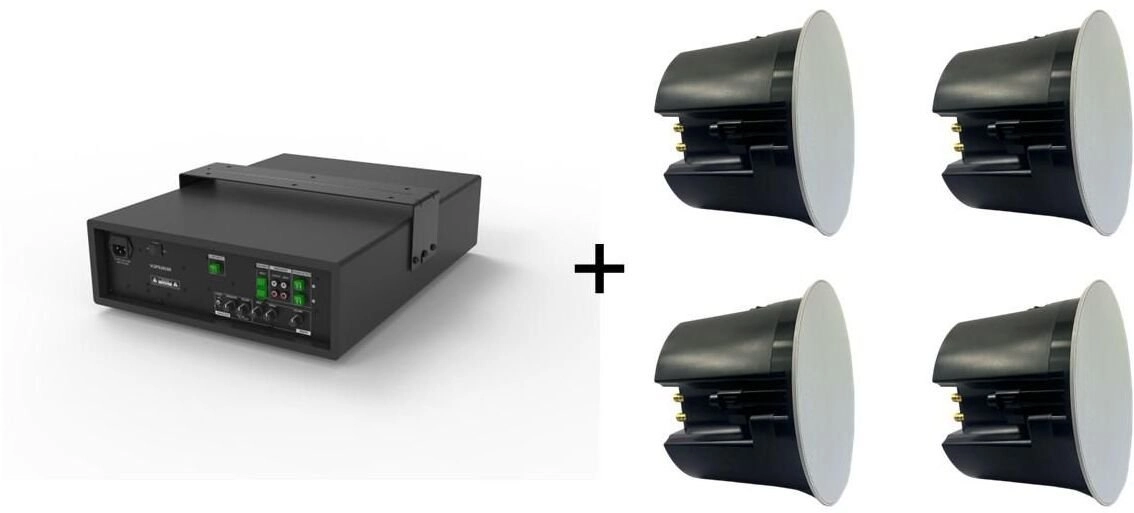 Vivolink Audiopack Subwoofer 6.5 + 4 x premium 40W ceiling speakers (Limited Bundle Pack Offer) Melns Vadu 110 W