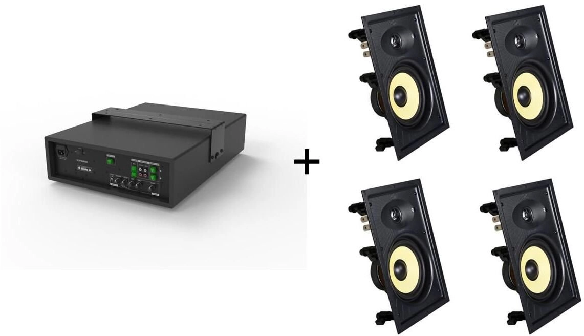 Vivolink Audiopack Subwoofer + 4 x premium in-wall speakers - (Limited Bundle Pack Offer) Melns Vadu 110 W