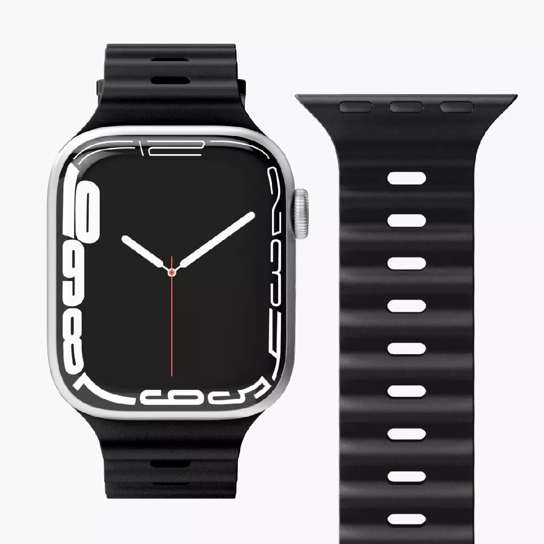 Vonmählen Wave Band Black Silicone AWS00078