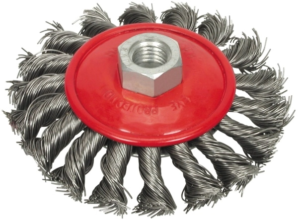 VOREL CONICAL BRUSH 100mm  TWISTED WIRE