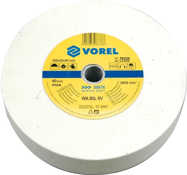 VOREL FINE GRINDING WHEEL 200*20*40mm 08876