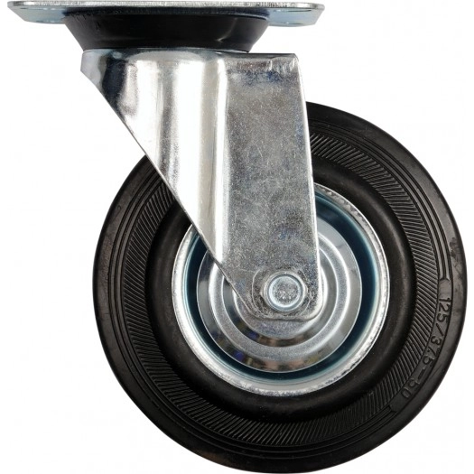 Vorel Swivel castor with black rubber