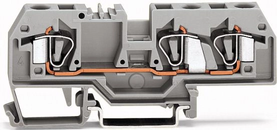 Wago 3-wire terminal block 6mm2 gray