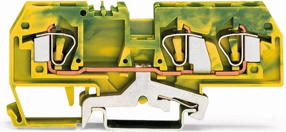 Wago 3-wire PE rail terminal block