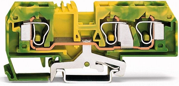 Wago 3-wire connector 10mm2 yellow-green (284-687)