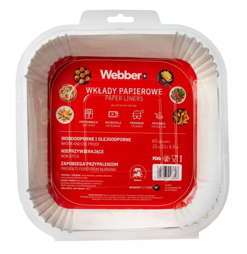 60X WKŁAD AIR FRYER PAPIER WKŁADY