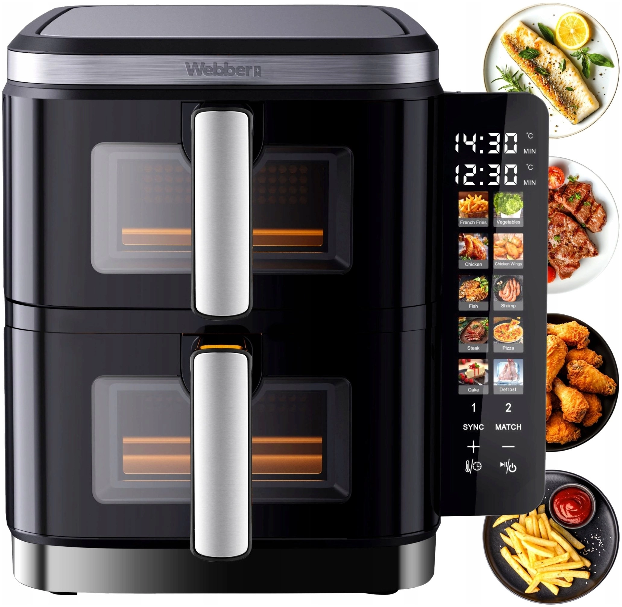 FRYTKOWNICA PODWÓJNA PIONOWA BEZTŁUSZCZOWA AIR FRYER