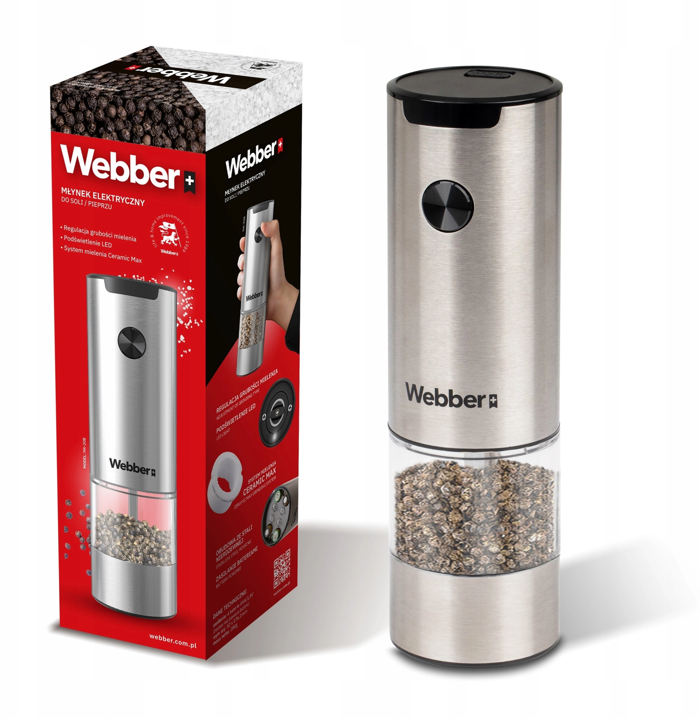 Webber spice grinder ELECTRIC BATTERY-POWERED PEPPER