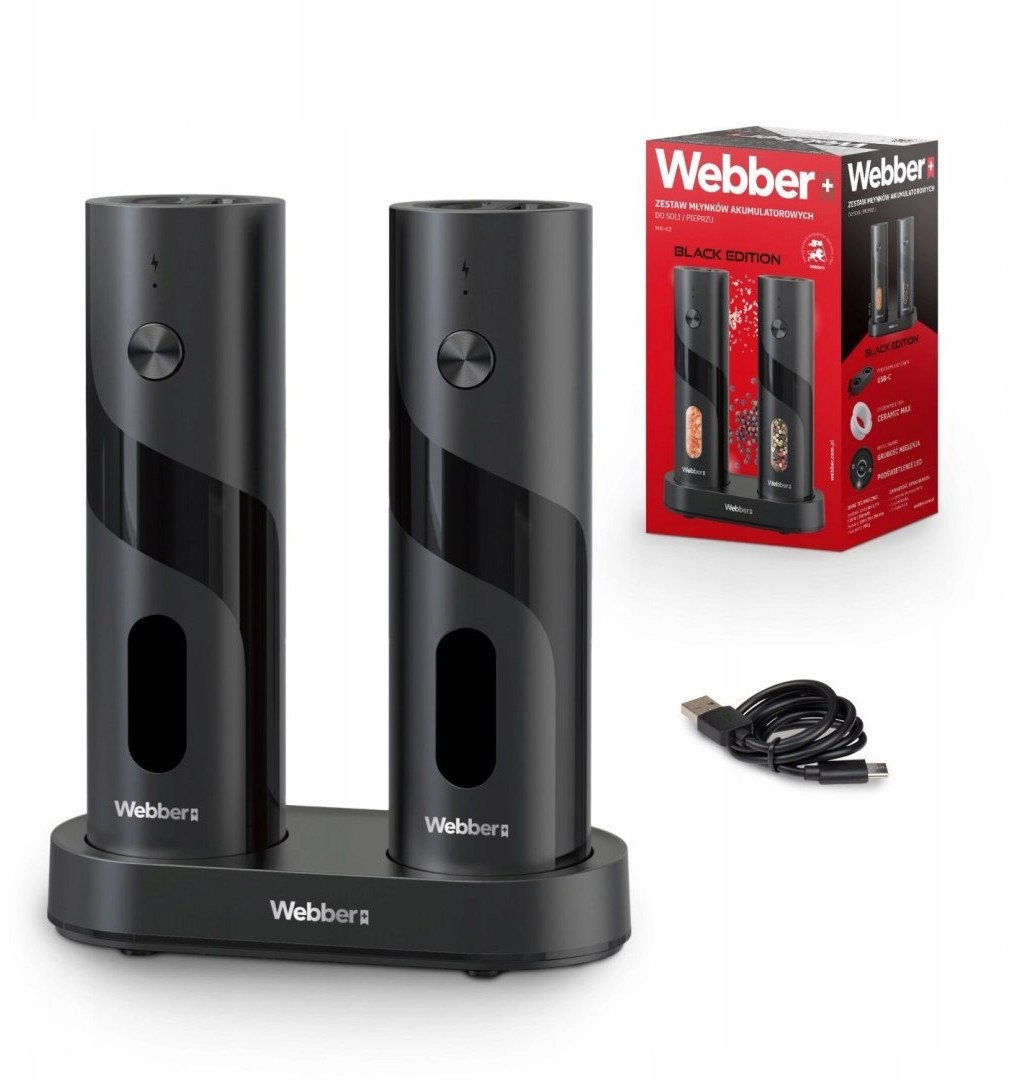 Electric salt and pepper grinder rechargeable