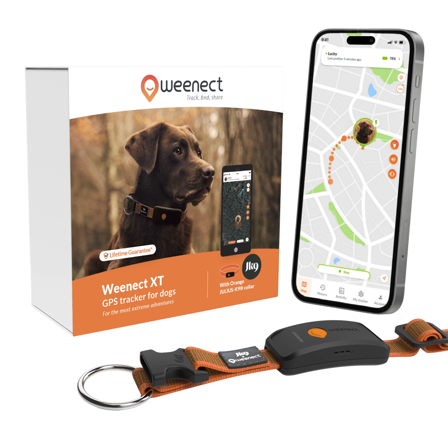Weenect Dog XT Orange Collar -