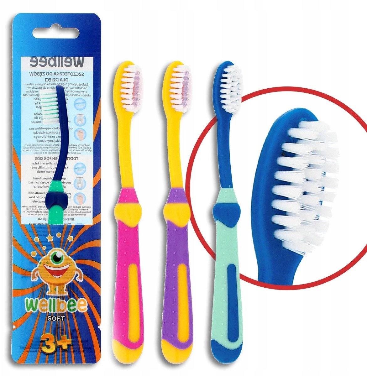 WELLBEE Szczoteczka dla dzieci KIDS(3+) Soft