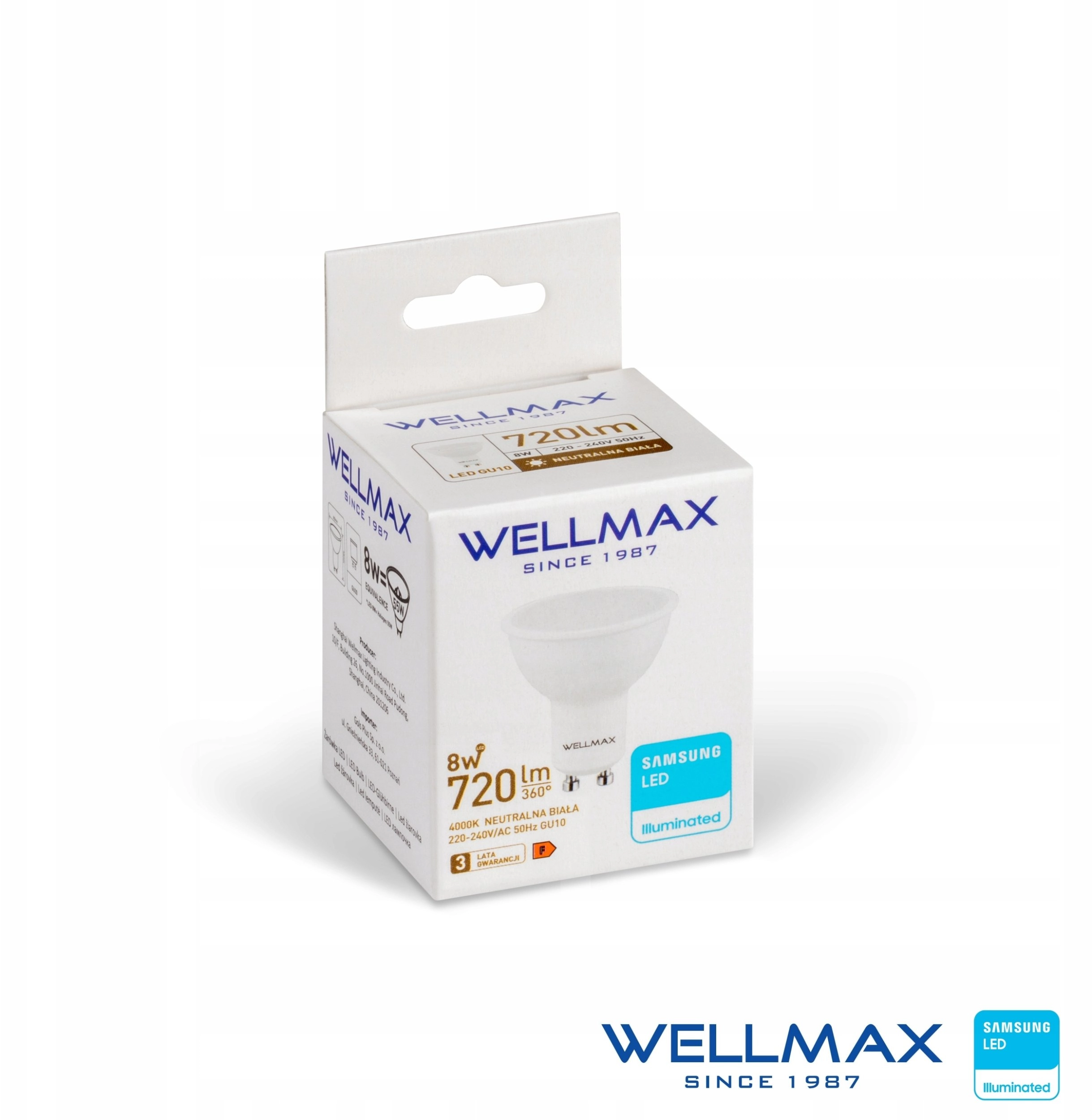 Wellmax LED Bulb GU10 8W 90lm/W