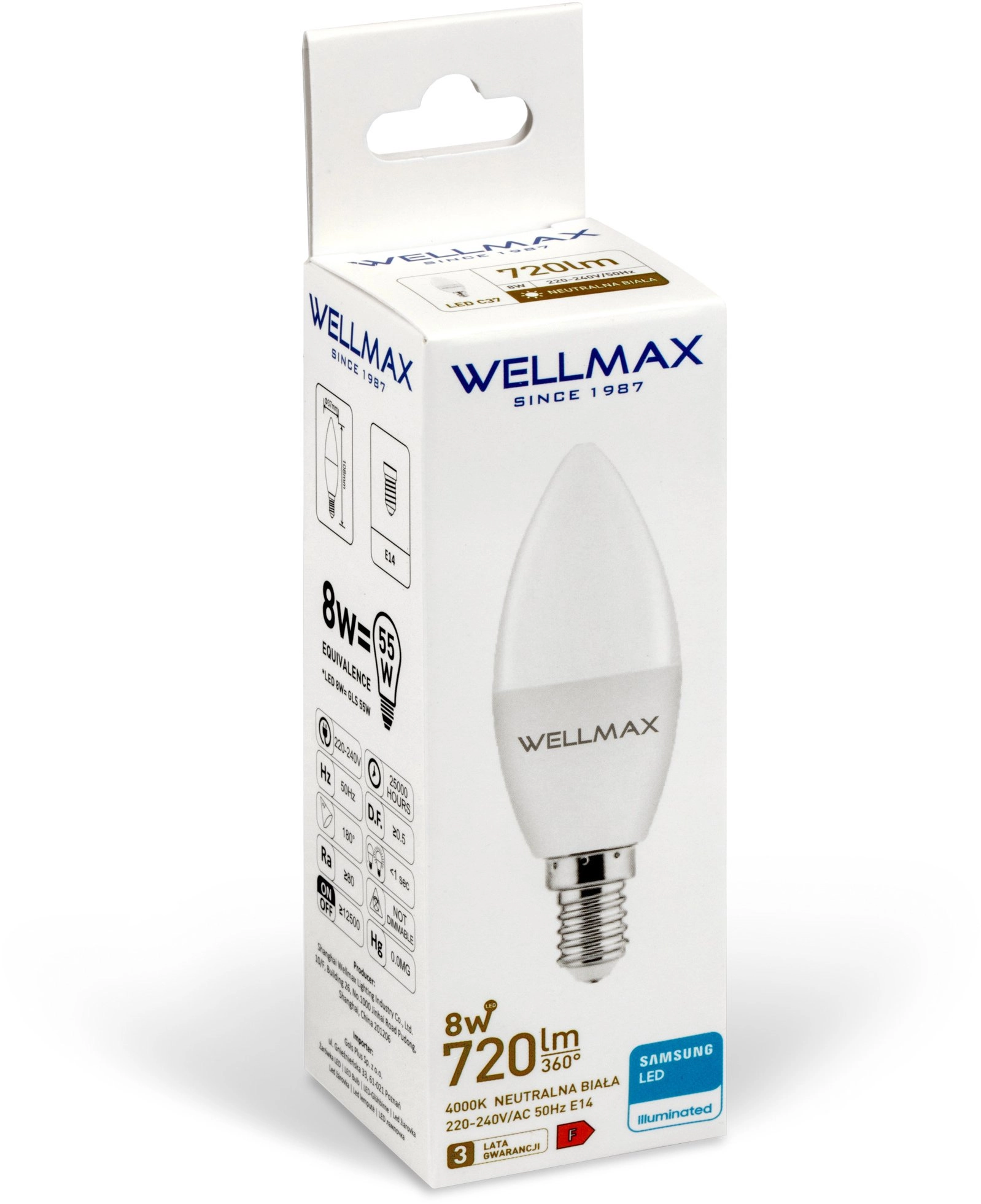 Wellmax LED Bulb 8W E14 Candle