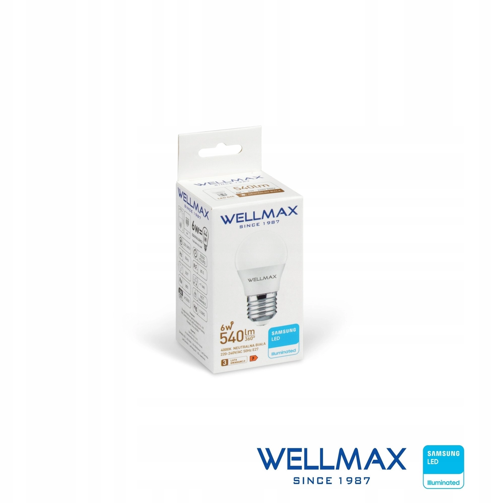 LED bulb 6W E27 Ball 90lm/W