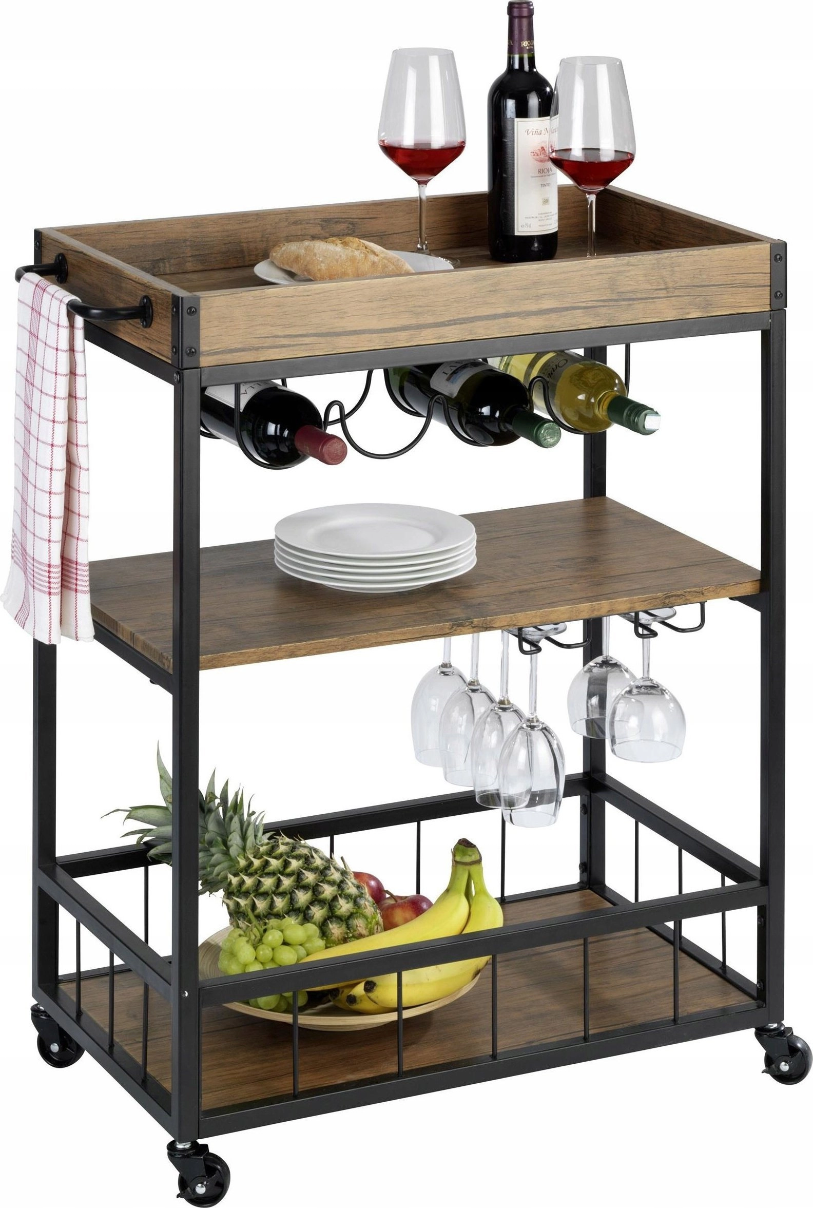 Wenko Rustico kitchen trolley  walnut color