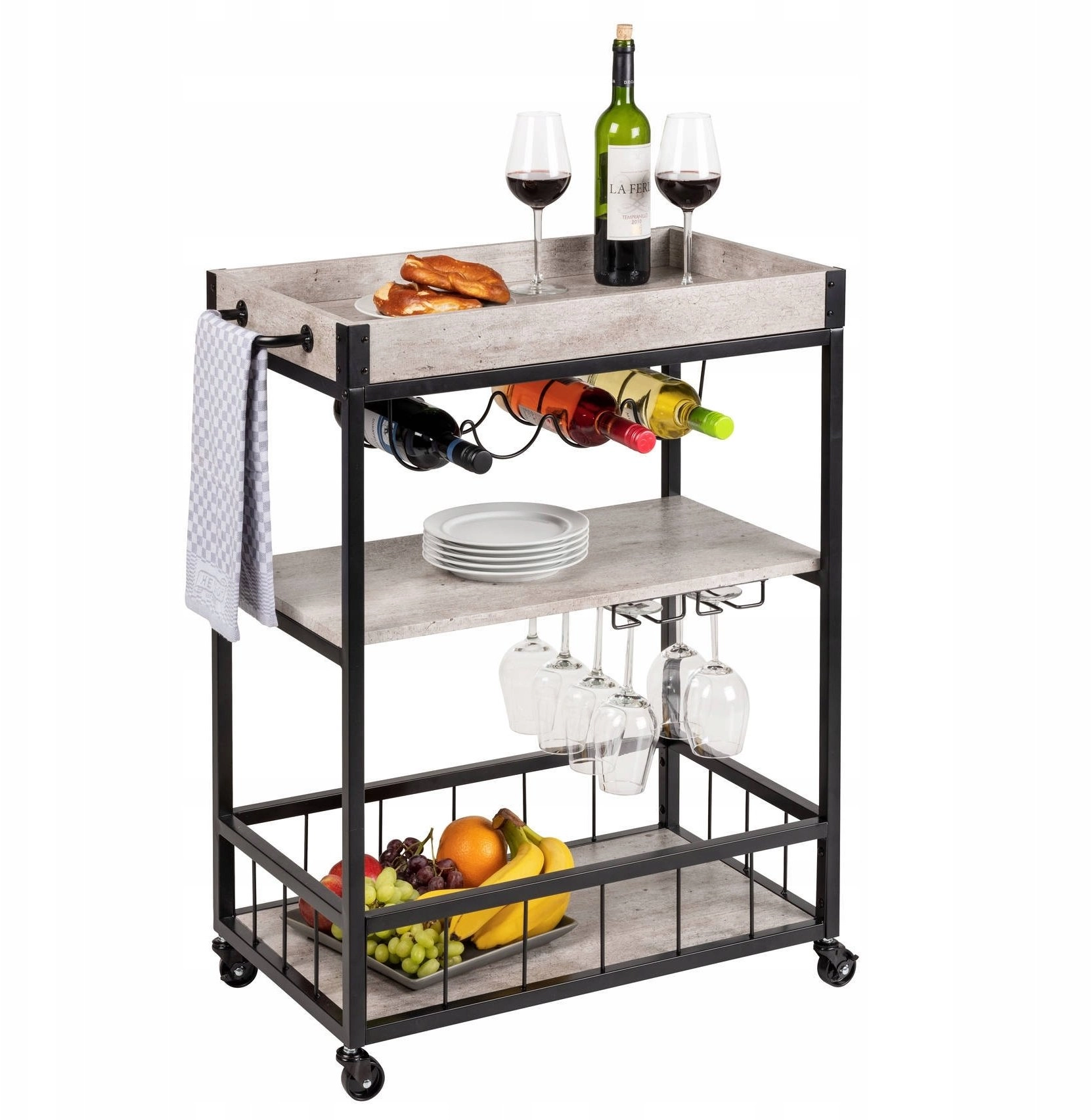 Wenko RUSTICO kitchen trolley three-level shelf