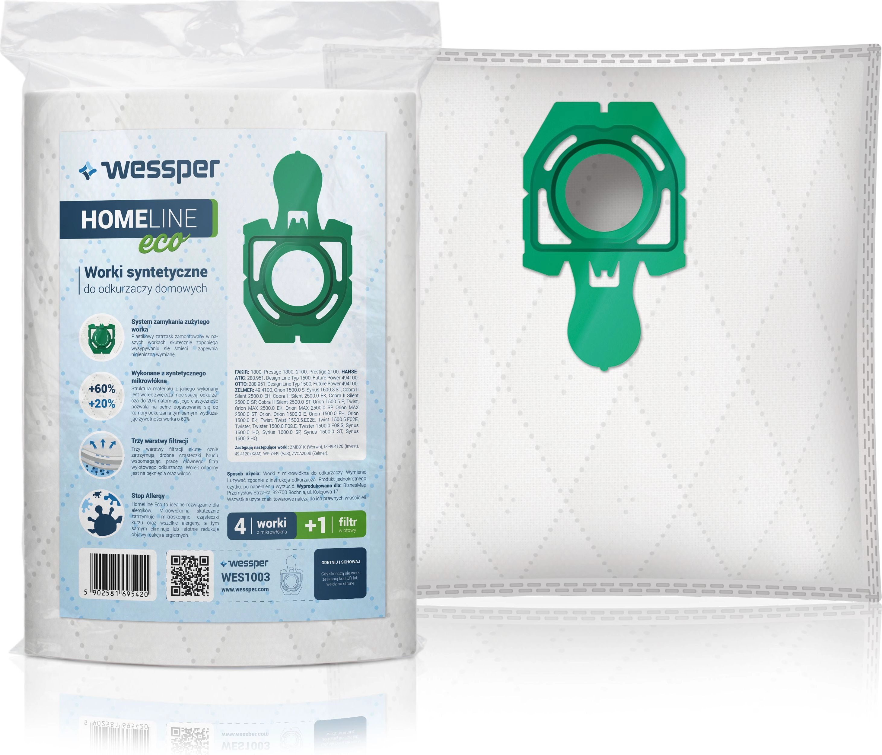 Wessper vacuum cleaner bag for Zelmer