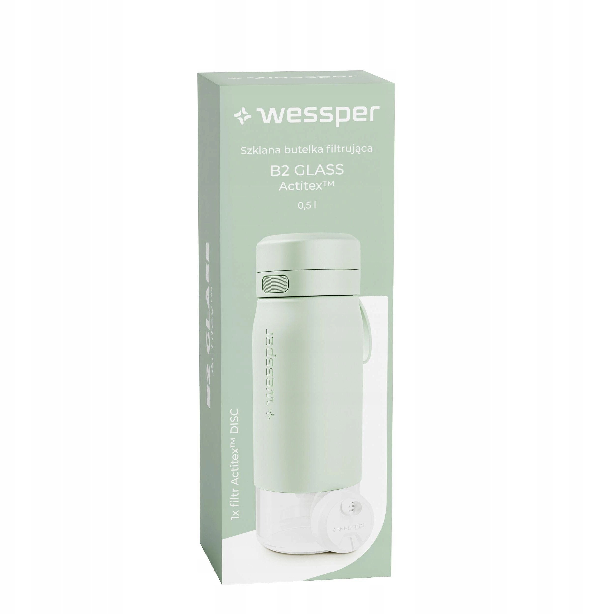 Wessper B2 GLASS Actitex™ filter bottle
