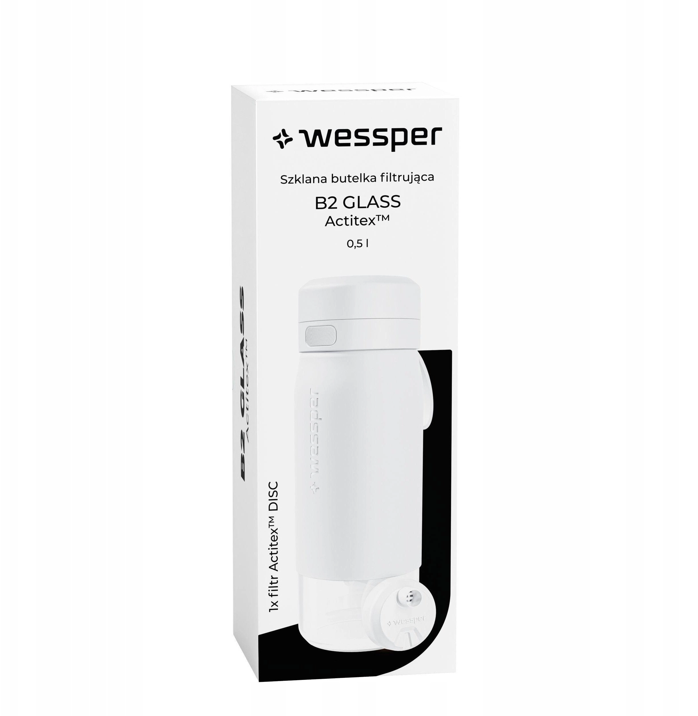 Wessper B2 GLASS Actitex™ filter bottle