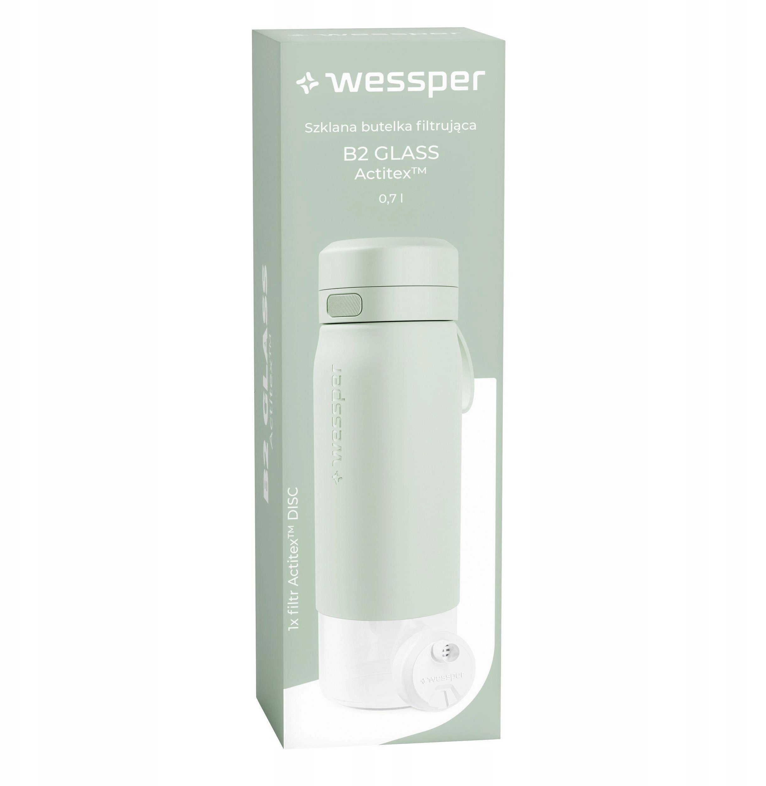 Wessper B2 GLASS Actitex™ filter bottle