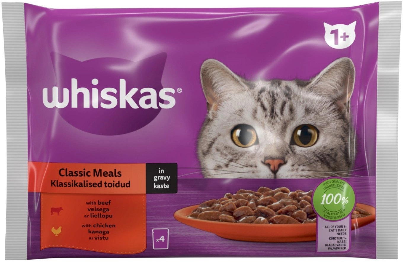 CANNED FOOD CATS WHISKAS MEAT 12X85G