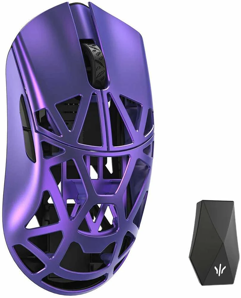 WLMouse Beast X Max Solid Sides spēļu pele, Omron optiskie slēdži — violeta