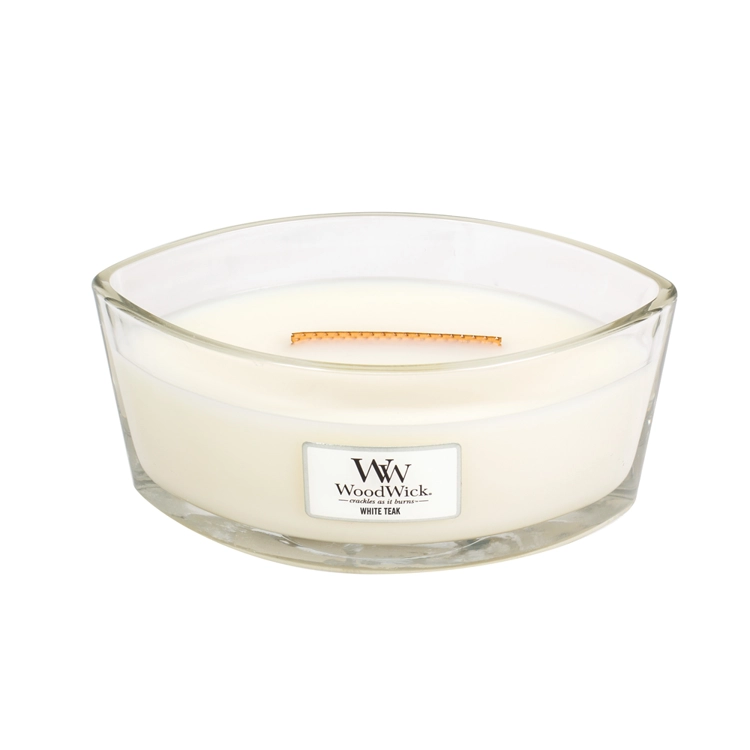 WoodWick White Teak wax candle Ellipse