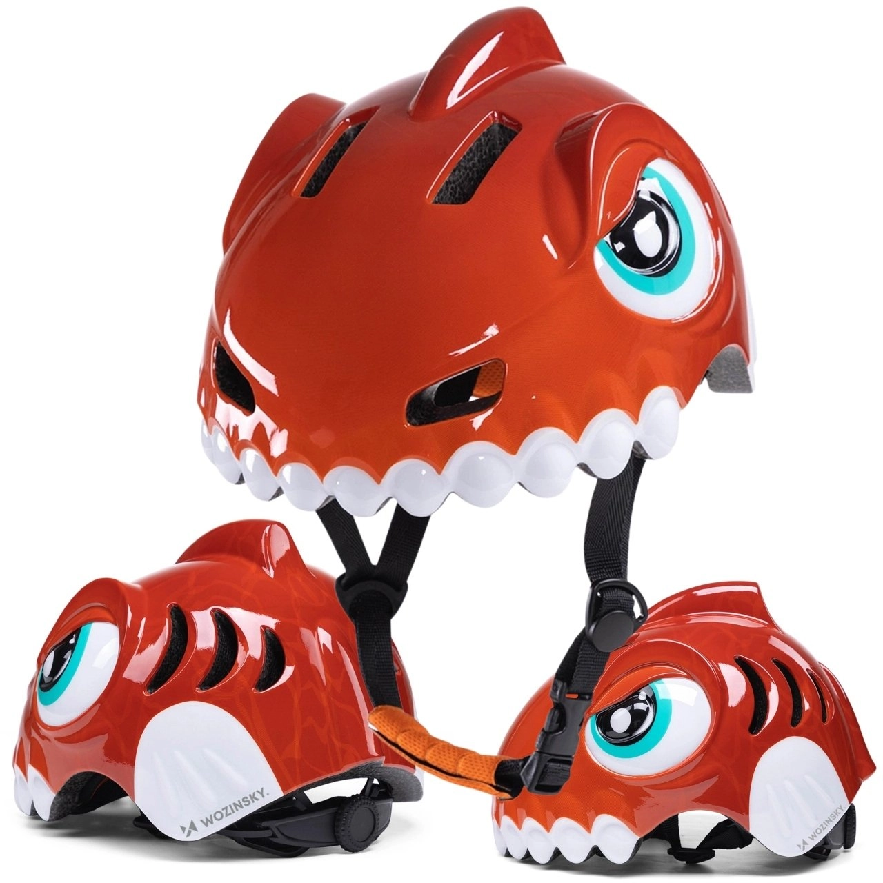 Kask rowerowy dziecięcy Wozinsky motyw dinozaur