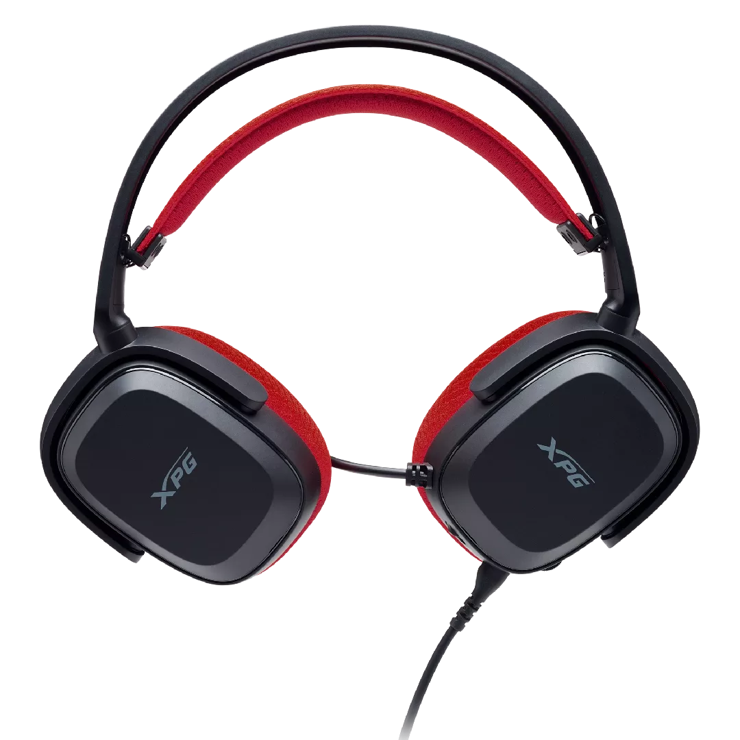 XPG PRECOG STUDIO Austiņas Vadu Speļu USB Veids-C Melns, Sarkans