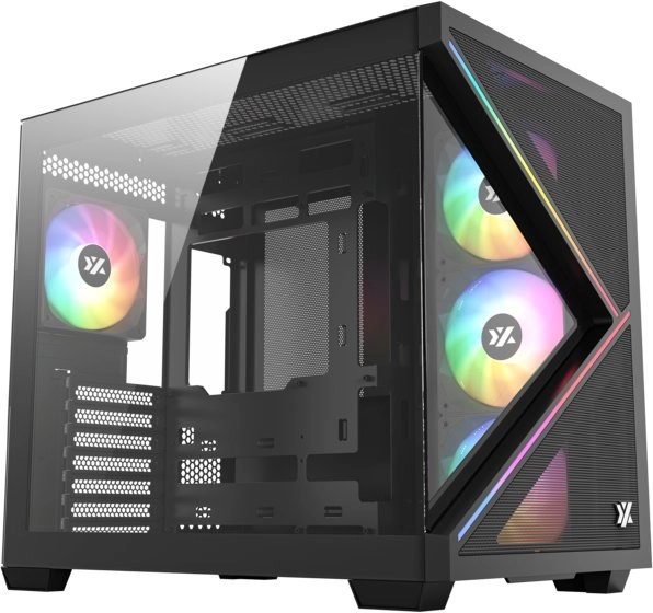XYZ PC GEAR Qubex ARGB korpuss, melns (X-CS-QUBEX-B)