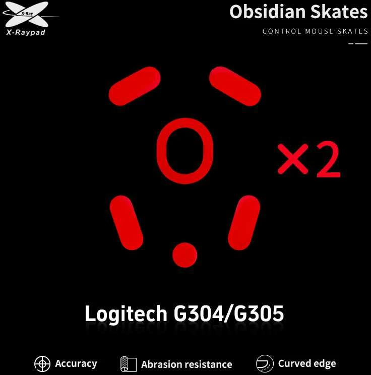 X-Raypad Obsidian Skates Logitech G304 G305