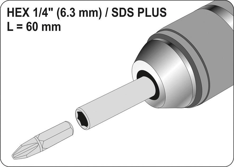 YATO SDS ADAPTER FOR 1/4" BITS