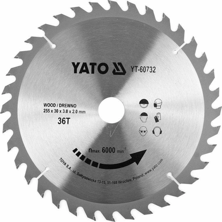 Yato Widia Wood Shield 255X36TX30MM (YT-60732)