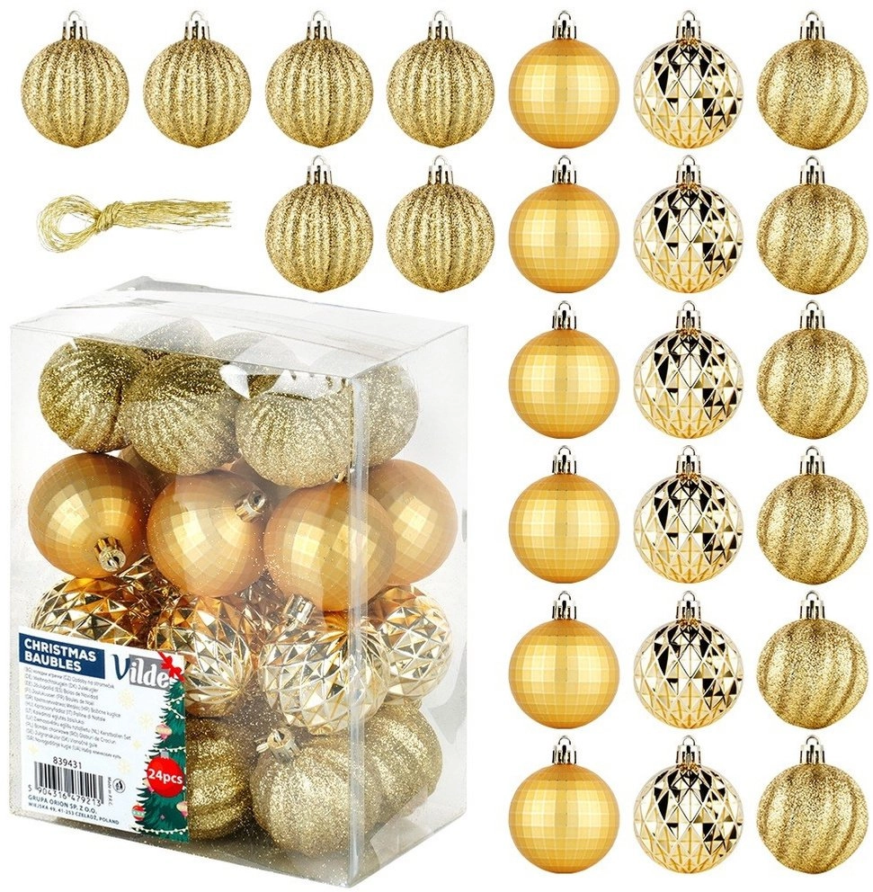 ZOLTA VILDE Christmas Tree Baubles Gold