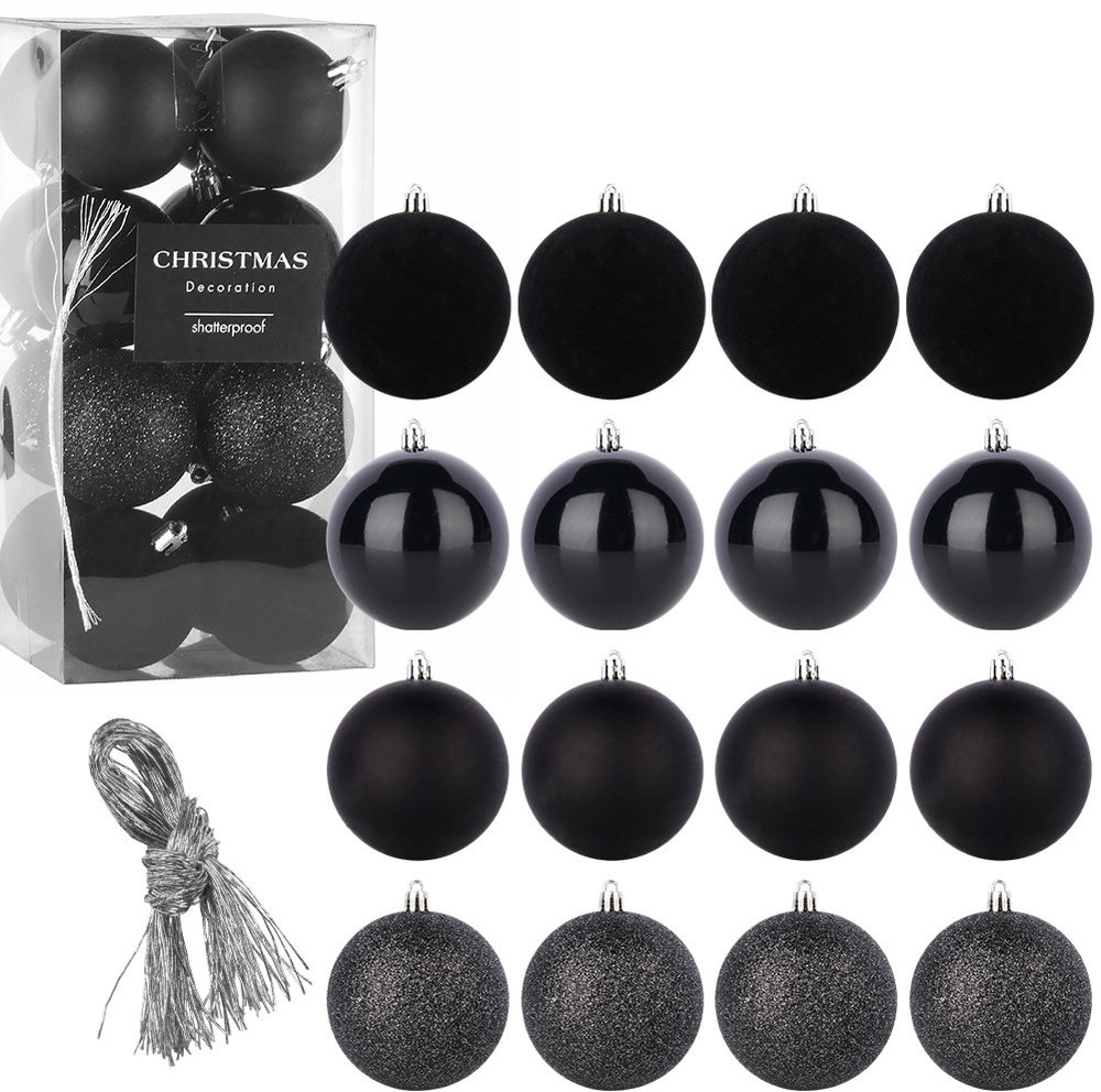 ZOLTA Christmas Tree Baubles Black 16