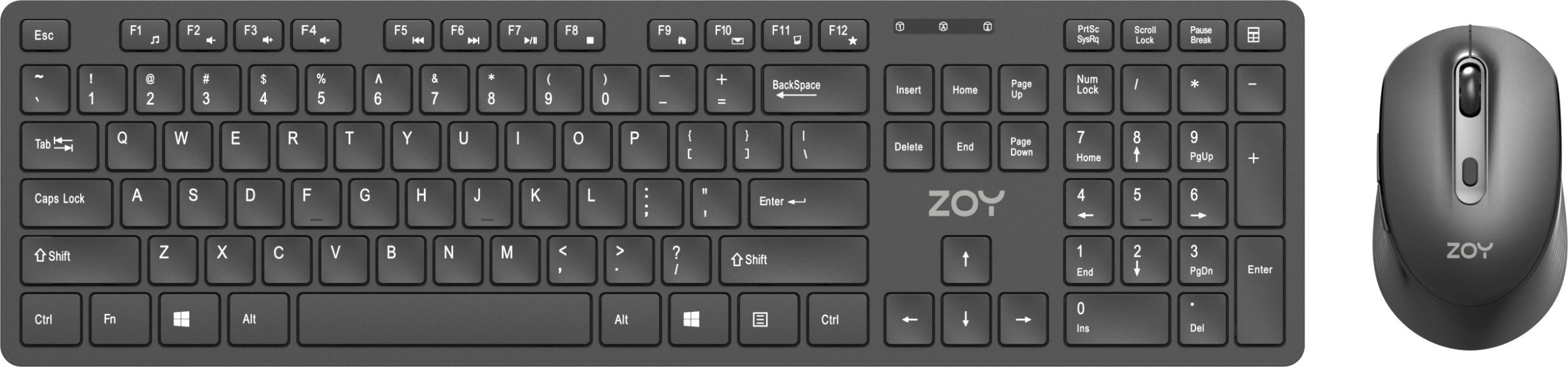 Tastatūra + pele ZOY ZKM888 melna