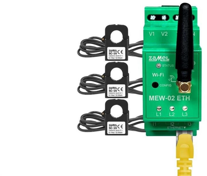 Electricity monitor ETHERNET + Wi-Fi 3F+N