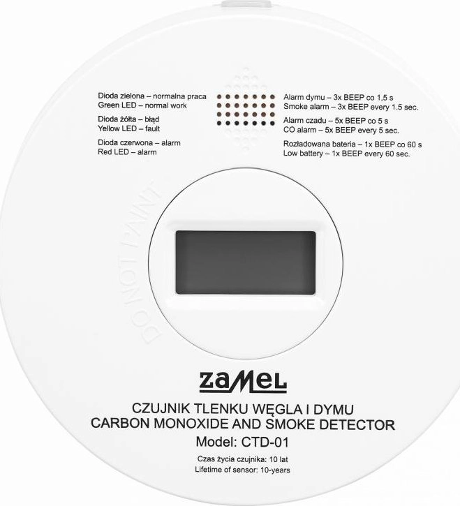 Zamel Carbon monoxide and smoke detector