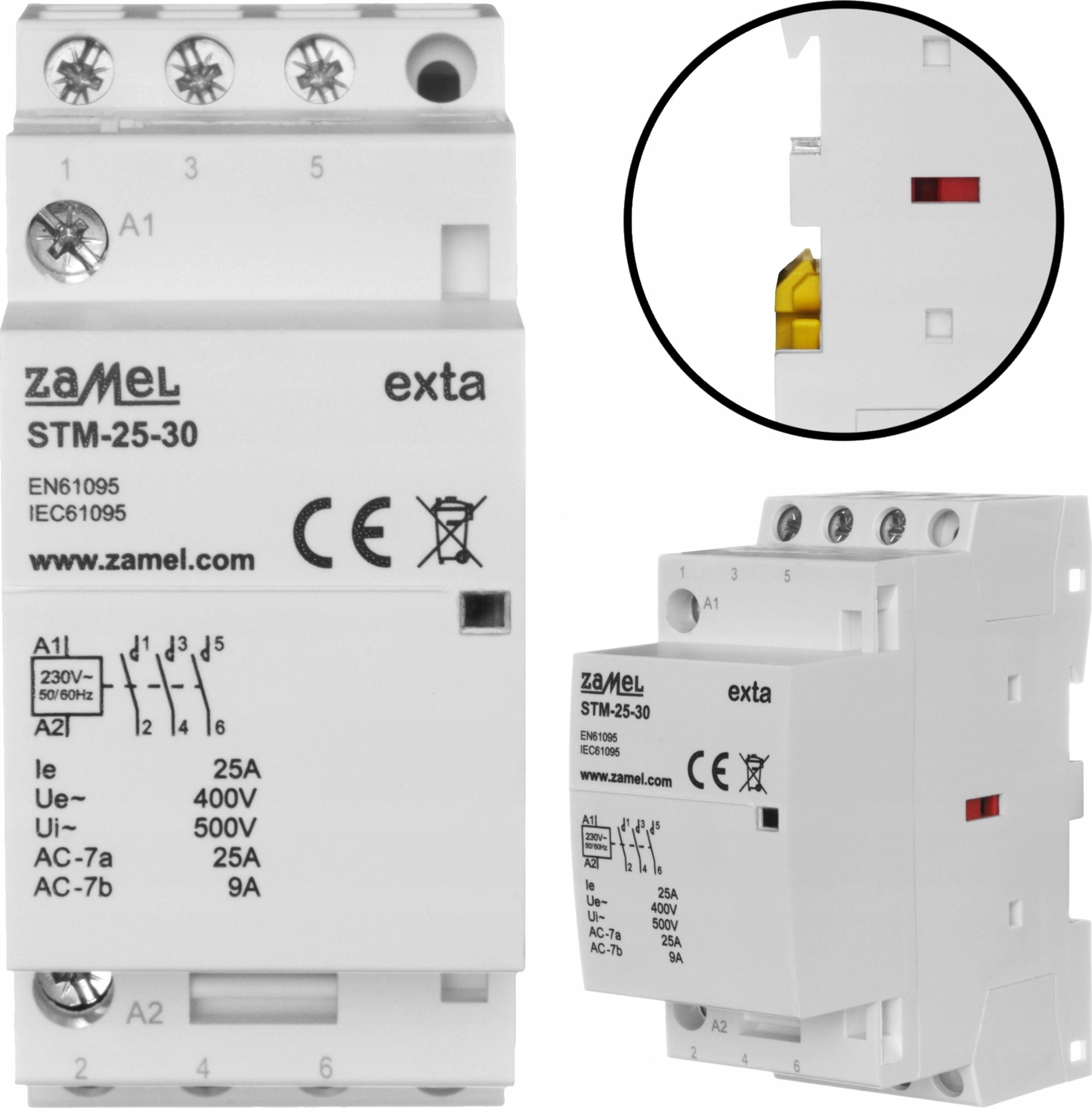 Zamel Modular installation contactor 25A 3Z